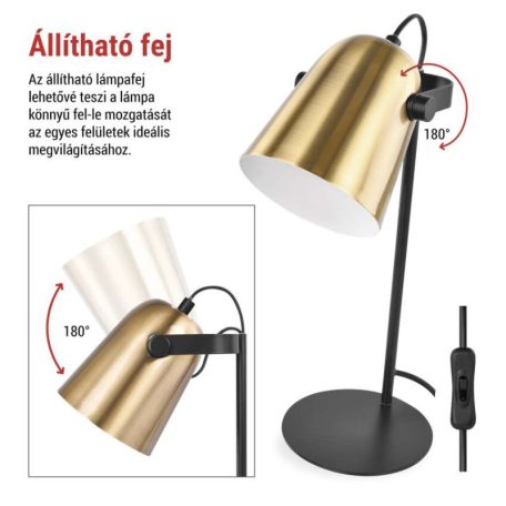 EMOS Nina asztali lámpa E27 IP20, arany