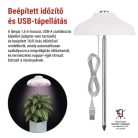 LED növénynevelő lámpa, teljes spektrum, 15 LED, beltéri, időzítővel