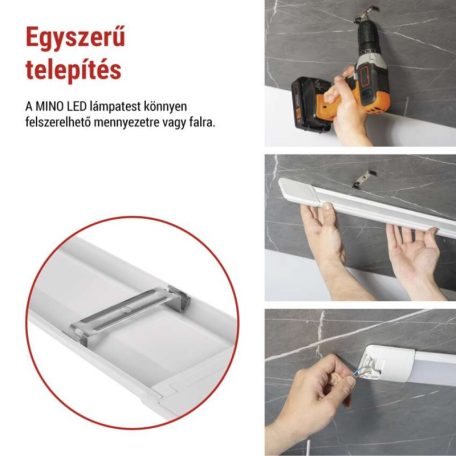 LED lineáris lámpatest MINO 40W, semleges fehér