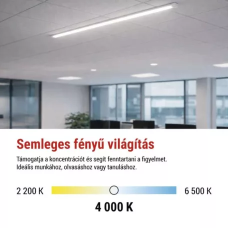 LED lineáris lámpatest MINO 50W, semleges fehér