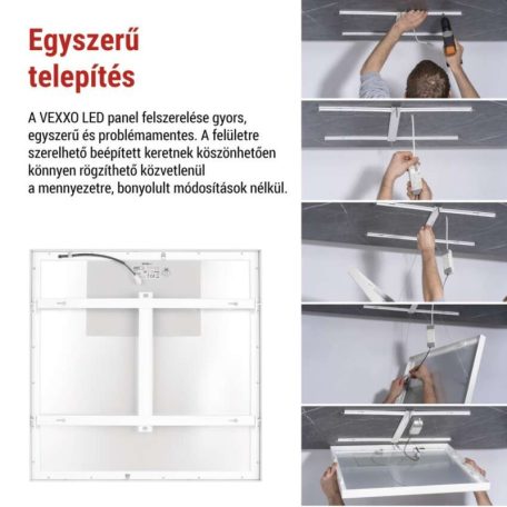 EMOS LED panel VEXXO Kapcsolódó beépíthető 33W 4000lm IP20 UGR term. fehér