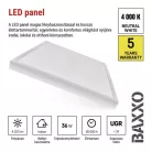 LED panel BAXXO 60 × 60 cm / 50 mm, 36 W, 4320 lm, falonkívüli, sem. fehér, UGR<19, IP20