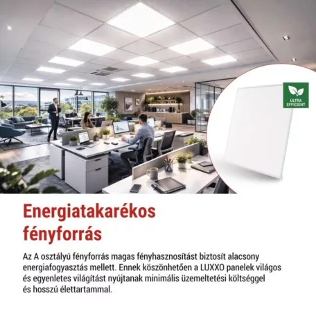 LED panel LUXXO 60 × 60 cm / 32 mm, 22 W, 3800 lm, sülly., semleges fehér, UGR<19, IP20