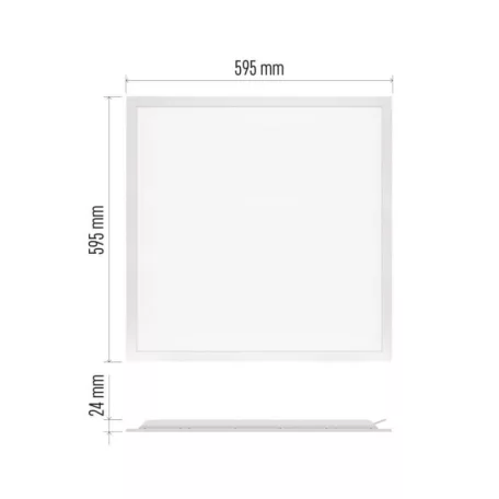 LED panel LEXXO 60 × 60 cm / 25 mm, 30 W, 4200 lm, sülly., semleges fehér, IP44/IP20