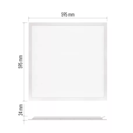 LED panel REXXO 60 × 60 cm / 24 mm, 36 W, 4000 lm, süllyesztett, semleges fehér, IP20