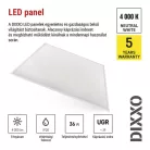LED panel DIXXO beépíthető 36W 4000lm természetes fehér UGR