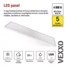 LED panel VEXXO 30 × 120 cm / 37 mm, 33 W, 4100 lm, falon kívüli, semleges fehér, IP20 UGR