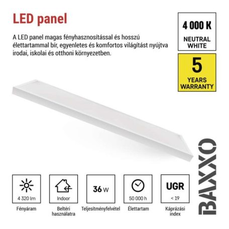 EMOS LED panel BAXXO beépíthető 36W 4320lm IP20 természetes fehér UGR