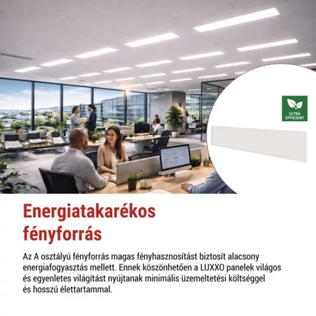 LED panel LUXXO 30 × 120 cm / 32 mm, 22 W, 3800 lm, sülly., semleges fehér, UGR<19, IP20
