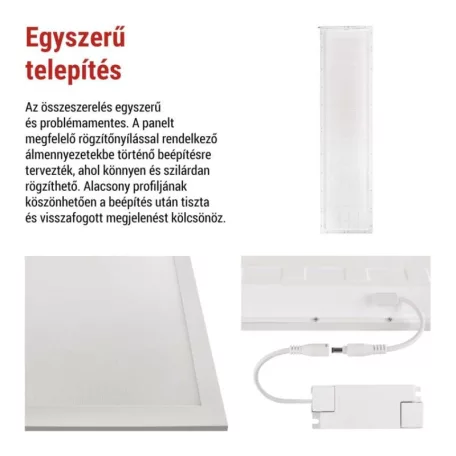 LED panel LUXXO 30 × 120 cm / 32 mm, 22 W, 3800 lm, sülly., semleges fehér, UGR<19, IP20