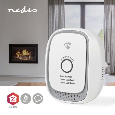 SmartLife Gázérzékelő | Zigbee 3.0 | Hálózati Áramellátás | Érzékelő élettartama: 5 év | EN 50194-1:2009 | Android™ / IOS | Teszt gombbal | 75 dB | Fehér