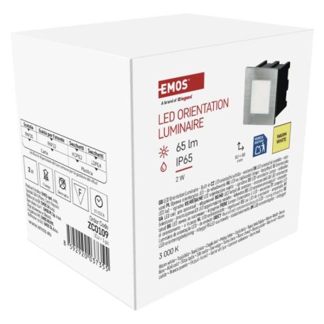 EMOS LED irányfény beépíthető AMAL, négyzet 2W IP65 meleg fehér