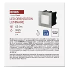 EMOS LED irányfény beépíthető AMAL, négyzet 2W IP65 természetes fehér