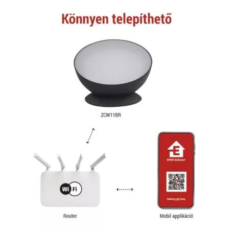 GoSmart LED hangulatlámpa, fekete, meleg fehér–hideg fehér/ RGB, WiFi