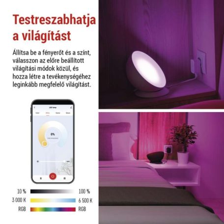 GoSmart LED hangulatlámpa, fehér, meleg fehér–hideg fehér/ RGB, WiFi