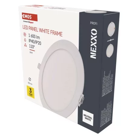 LED süllyesztett lámpatest NEXXO, kerek, fehér, 18W, természetes fehér