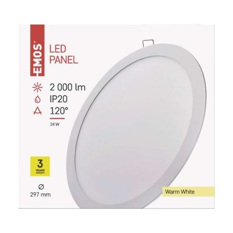 EMOS LED panel beépíthető 24W 2000lm IP20 meleg fehér
