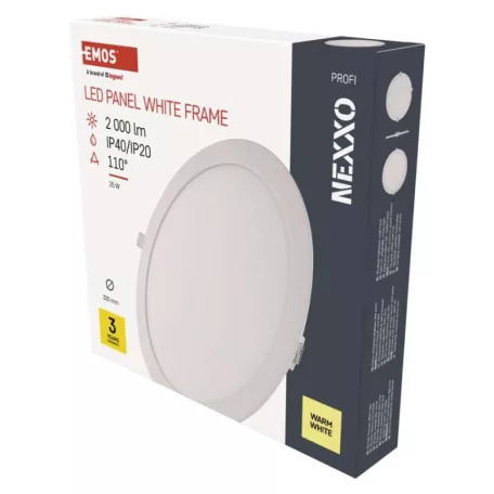 LED süllyesztett lámpatest NEXXO, kerek, fehér, 25W, meleg fehér