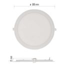 LED süllyesztett lámpatest NEXXO, kerek, fehér, 25W, meleg fehér