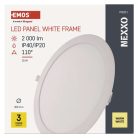 LED süllyesztett lámpatest NEXXO, kerek, fehér, 25W, meleg fehér