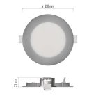 LED süllyesztett lámpatest NEXXO, kerek, ezüst, 7W, CCT