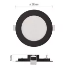 LED süllyesztett lámpatest NEXXO, kerek, fekete, 7W, CCT