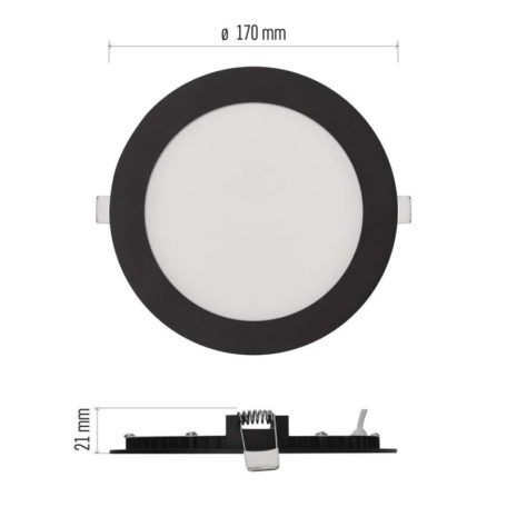 LED süllyesztett lámpatest NEXXO, kerek, fekete, 12W, CCT