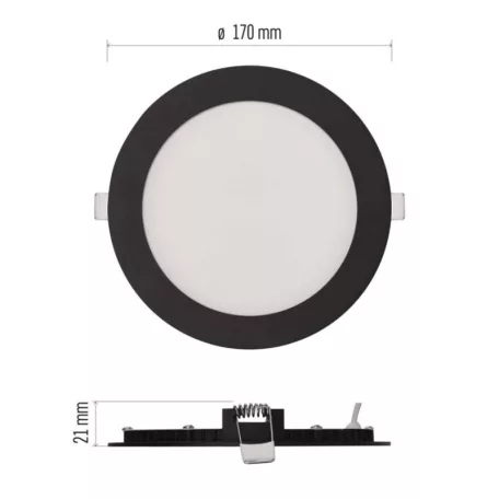 LED süllyesztett lámpatest NEXXO, kerek, fekete, 12W, CCT