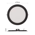 LED süllyesztett lámpatest NEXXO, kerek, fekete, 18W, CCT