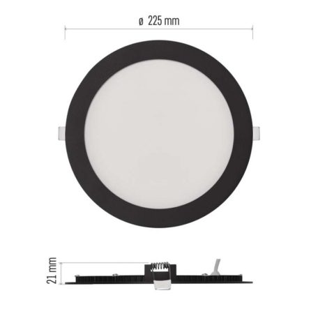 LED süllyesztett lámpatest NEXXO, kerek, fekete, 18W, CCT