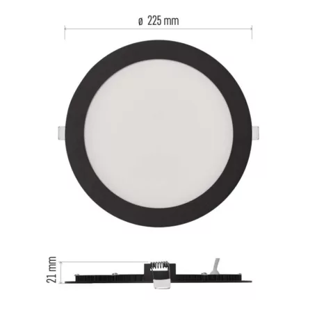 LED süllyesztett lámpatest NEXXO, kerek, fekete, 18W, CCT