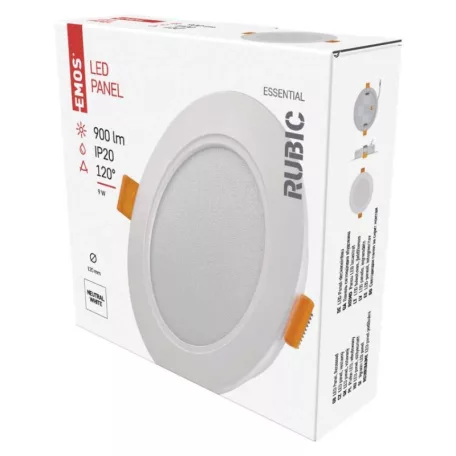 LED süllyesztett lámpatest RUBIC, kerek, fehér, 9W, természetes fehér