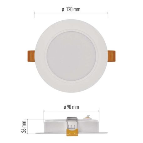 LED süllyesztett lámpatest RUBIC, kerek, fehér, 9W, természetes fehér