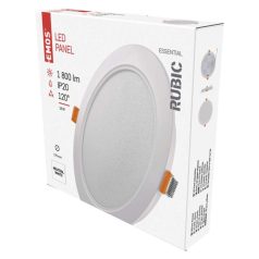   LED süllyesztett lámpatest RUBIC, kerek, fehér, 18W, természetes fehér