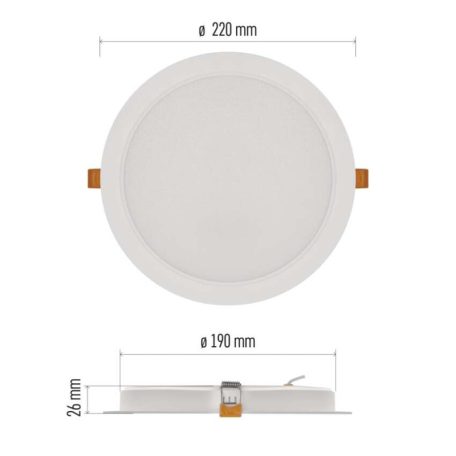 LED süllyesztett lámpatest RUBIC, kerek, fehér, 24W, természetes fehér