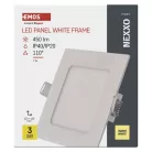 LED süllyesztett lámpatest NEXXO, négyzet, fehér, 7W, meleg fehér