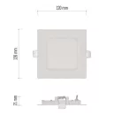 LED süllyesztett lámpatest NEXXO, négyzet, fehér, 7W, természetes fehér