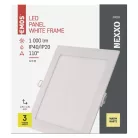 LED süllyesztett lámpatest NEXXO, négyzet, fehér, 12W, meleg fehér