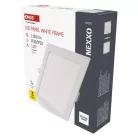 LED süllyesztett lámpatest NEXXO, négyzet, fehér, 12W, természetes fehér