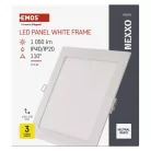 LED süllyesztett lámpatest NEXXO, négyzet, fehér, 12W, természetes fehér
