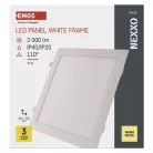 LED süllyesztett lámpatest NEXXO, négyzet, fehér, 24W, meleg fehér
