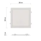 LED süllyesztett lámpatest NEXXO, négyzet, fehér, 24W, természetes fehér
