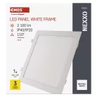 LED süllyesztett lámpatest NEXXO, négyzet, fehér, 24W, természetes fehér