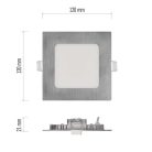 LED süllyesztett lámpatest NEXXO, négyzet, ezüst, 7W, CCT