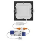 LED süllyesztett lámpatest NEXXO, négyzet, fekete, 7W, CCT