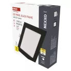 LED süllyesztett lámpatest NEXXO, négyzet, fekete, 12W, CCT