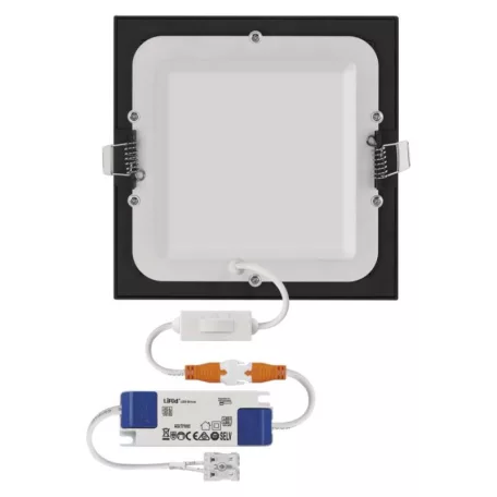 LED süllyesztett lámpatest NEXXO, négyzet, fekete, 12W, CCT