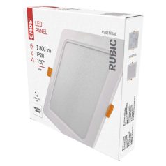   LED süllyesztett lámpatest RUBIC, négyzet, fehér, 18W, természetes fehér