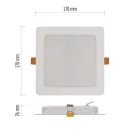 LED süllyesztett lámpatest RUBIC, négyzet, fehér, 18W, természetes fehér