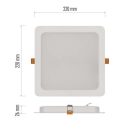 LED süllyesztett lámpatest RUBIC, négyzet, fehér, 24W, természetes fehér